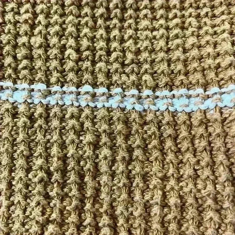 Madewell Crocheted Sweater Top Striped Neutral Button Back Short Sleeved Boho XS - Picture 5 of 9